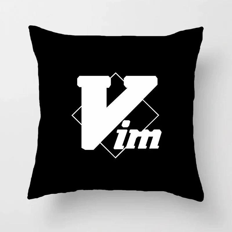 Vim Linux logo Cushion Cover for Sofa Pillow Case Cover Seat Car Throw Pillowcase 45X45cm For Home Decorative 53