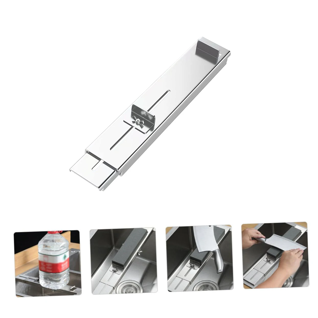 Suporte Ajustável de Aço Inoxidável para Pedra de Amolar, Suporte Fixo para Afiador de Facas de Ângulo Fixo Montado na Pia para Facas de Cozinha Uso Doméstico