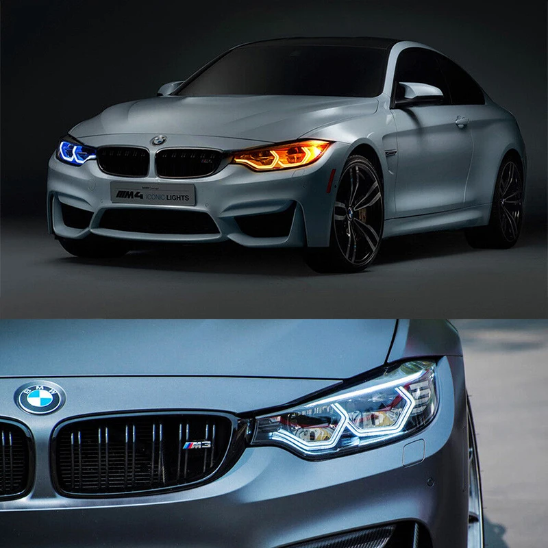 iJDM Concept M4 Iconic Style Dual-Color LED Angel Eye Halo Rings For BMW F30 F31 E60 E90 E92 E93 E61 E46 M3 M5 Light Retrofit view 5