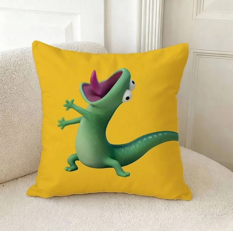 Lizard Funny Sand Sculpture Pillow Cover, Zippered & Removable Washable, Universal Cushion Cover for Home Bedroom & Sofa