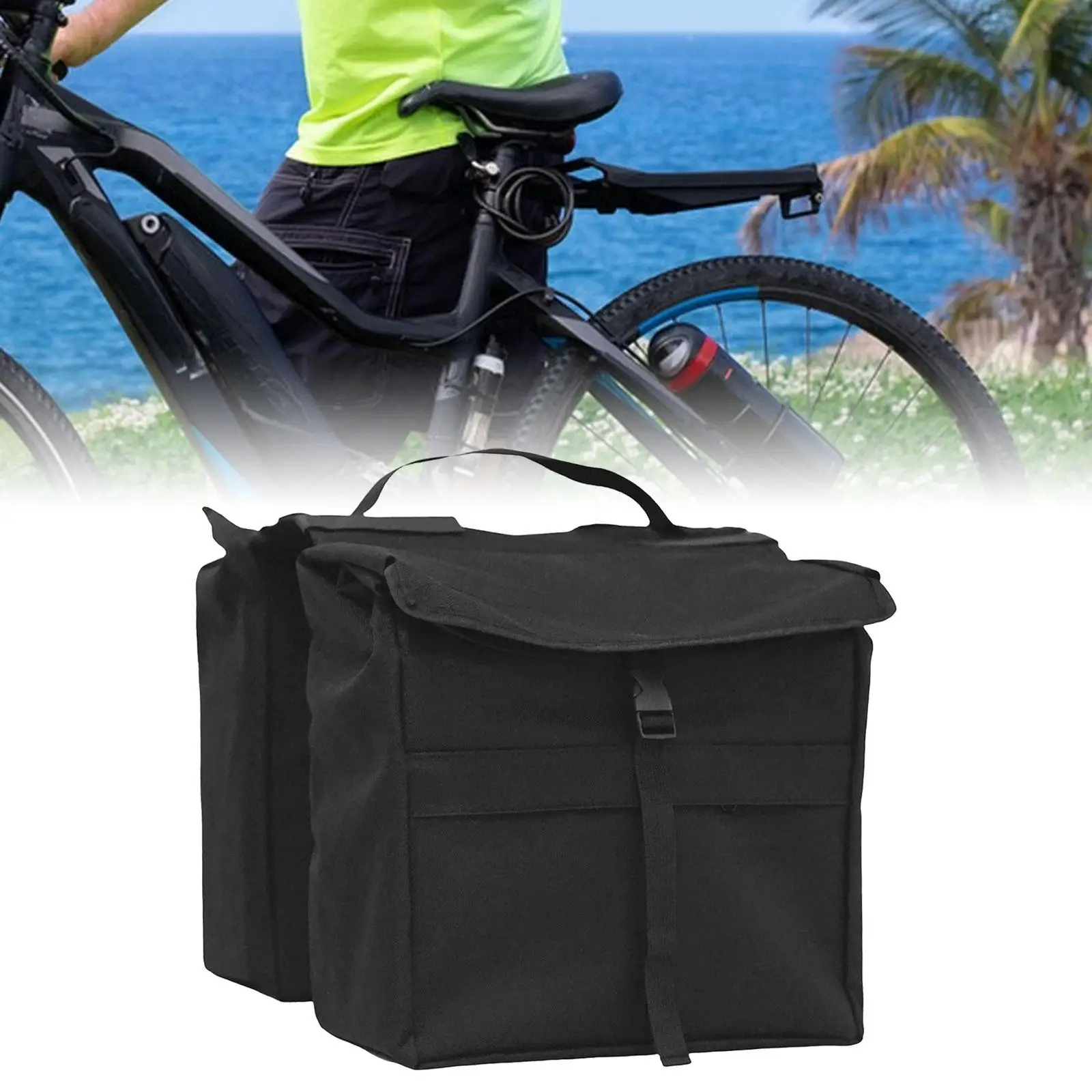 

Bicycle Storage Bag Double Panniers Bag Holder Multifunction Carrier Cycling Saddle Bag Rear Seat Bag for Mountain Bike