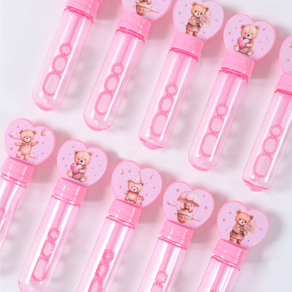 الأزرق الوردي الدب القلب ملصق فقاعة أنبوب زجاجة الصابون حفلة عيد ميلاد الديكور الجنس تكشف الاطفال المفضلة اللعب هدايا استحمام الطفل #6