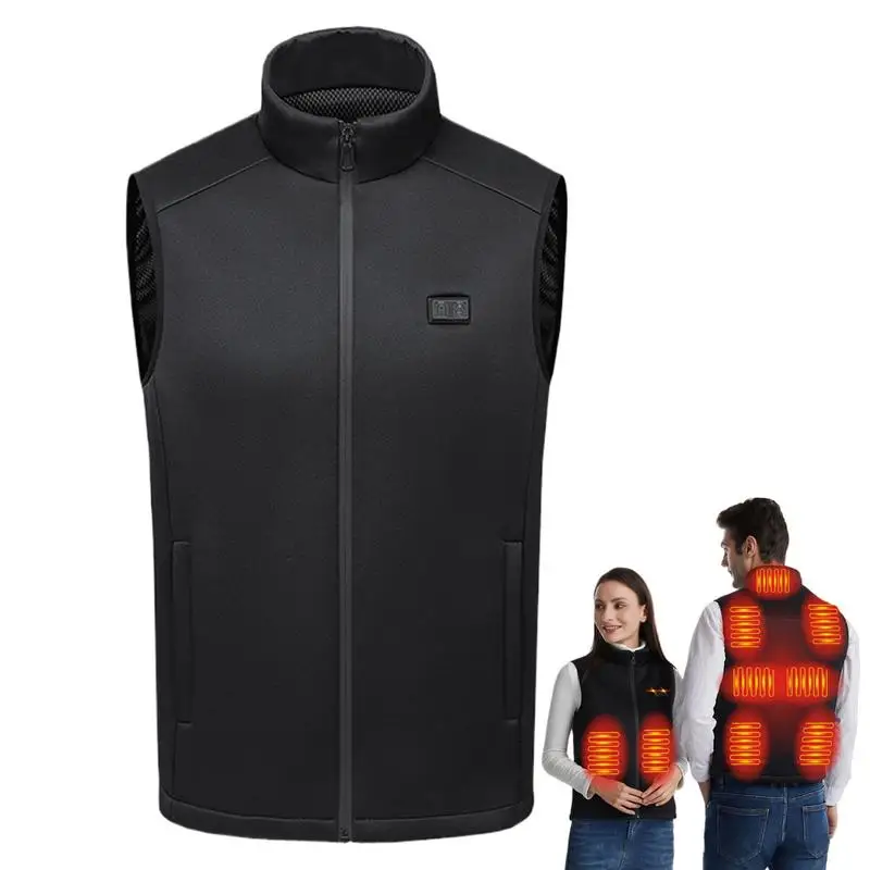 USB Winter Warm Vest 9 Heating Zones Body Warmer Three-speed Constant Temperature Heating Warm Coat For Skiing Cycling Hiking