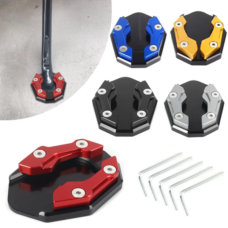

Colorful Aluminum Alloy Motorcycle Anti-skid Kickstand Pads Universal Motorcycle Bike Kickstand Extender Motorbike Accessories