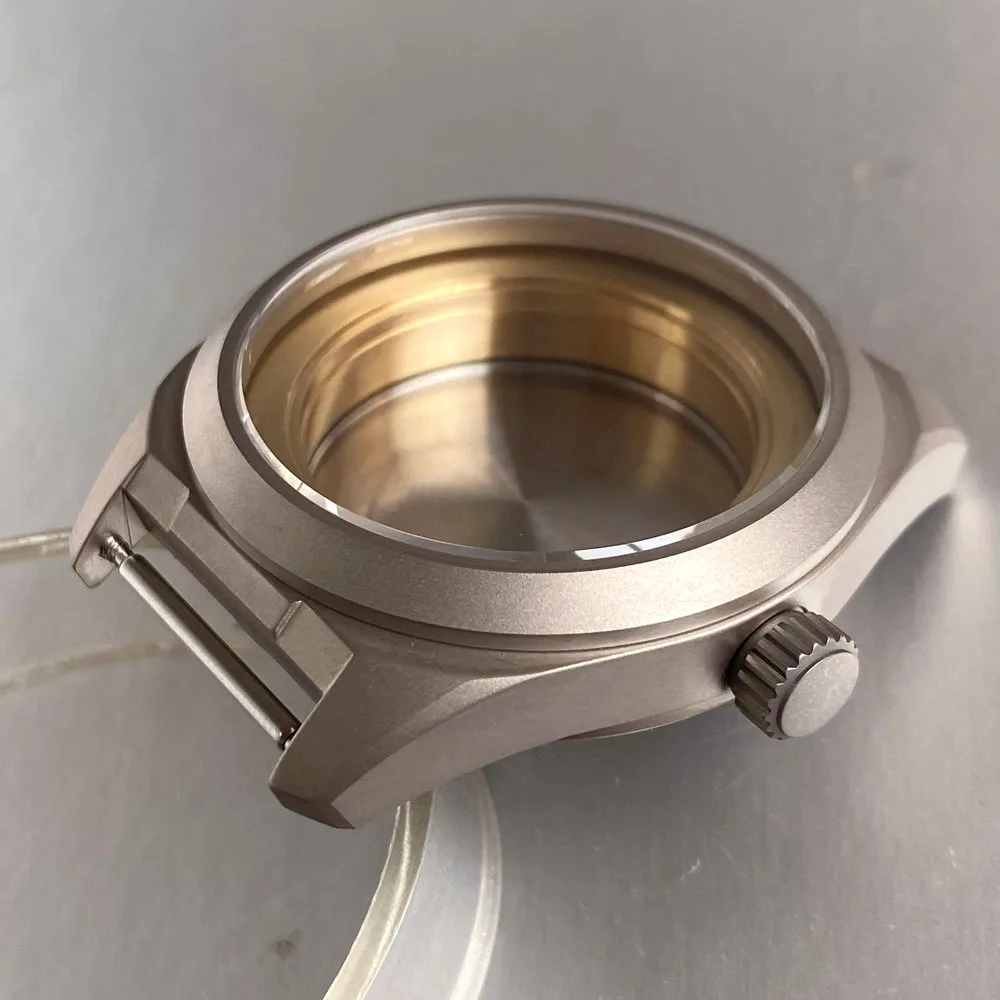 Tandorio New 40mm Sapphire Glass Titanium Field Men Watch Case Fit NH35 ETA2824 PT5000 Miyota 8215 200m Waterproof NH35 Mod Case