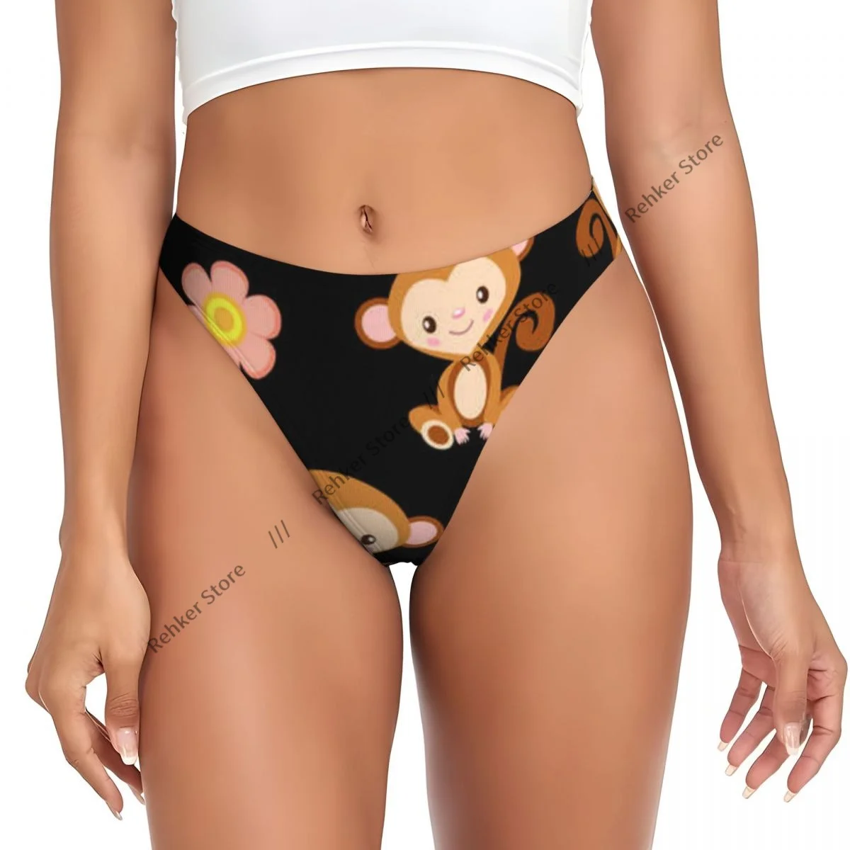 Sexy Panties Monkey Background Thongs Underwear Women Lingerie Breathable G-string