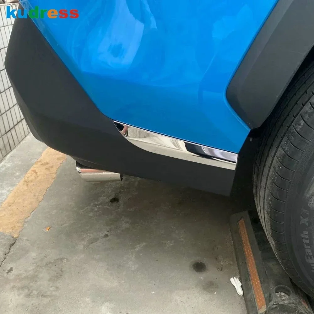 

For Toyota RAV4 RAV 4 2019-2023 2024 Chrome Car Front Rear Bumper Corner Cover Trim Anti-Collision Protecter Strip Accessories