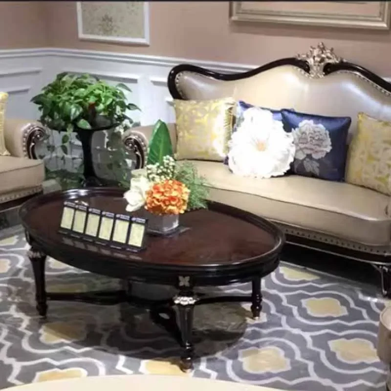 

Unique Waterproof Coffee Table Simple Clear Oval Balcony Wood Nordic Side Table Living Room Modern Mesa Auxiliar Home Furniture