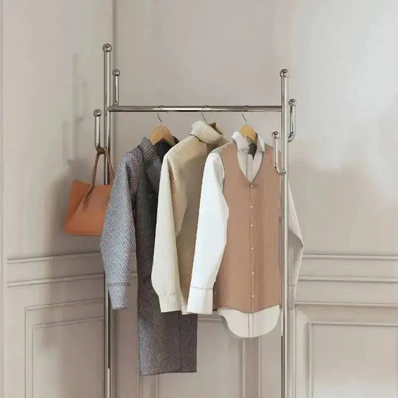 

Bedroom Racks Movable Coat Organization White Wheel Shelves Bag Wardrobes Clothes Rack Hanger Percheros Garden Furniture Sets