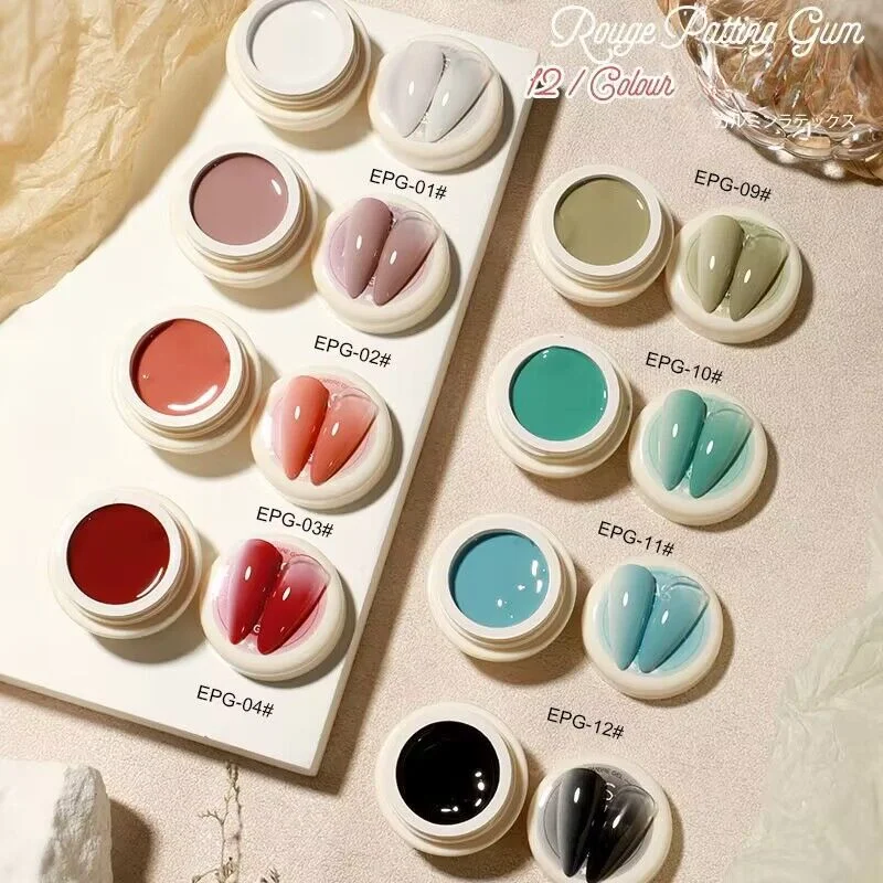 12color Pretty Pat Paint Glue Nail Gel Solid Color Nail Polish Gel No Wash High Saturation Nail Art  Top Coat Uv Gel Nail Glue