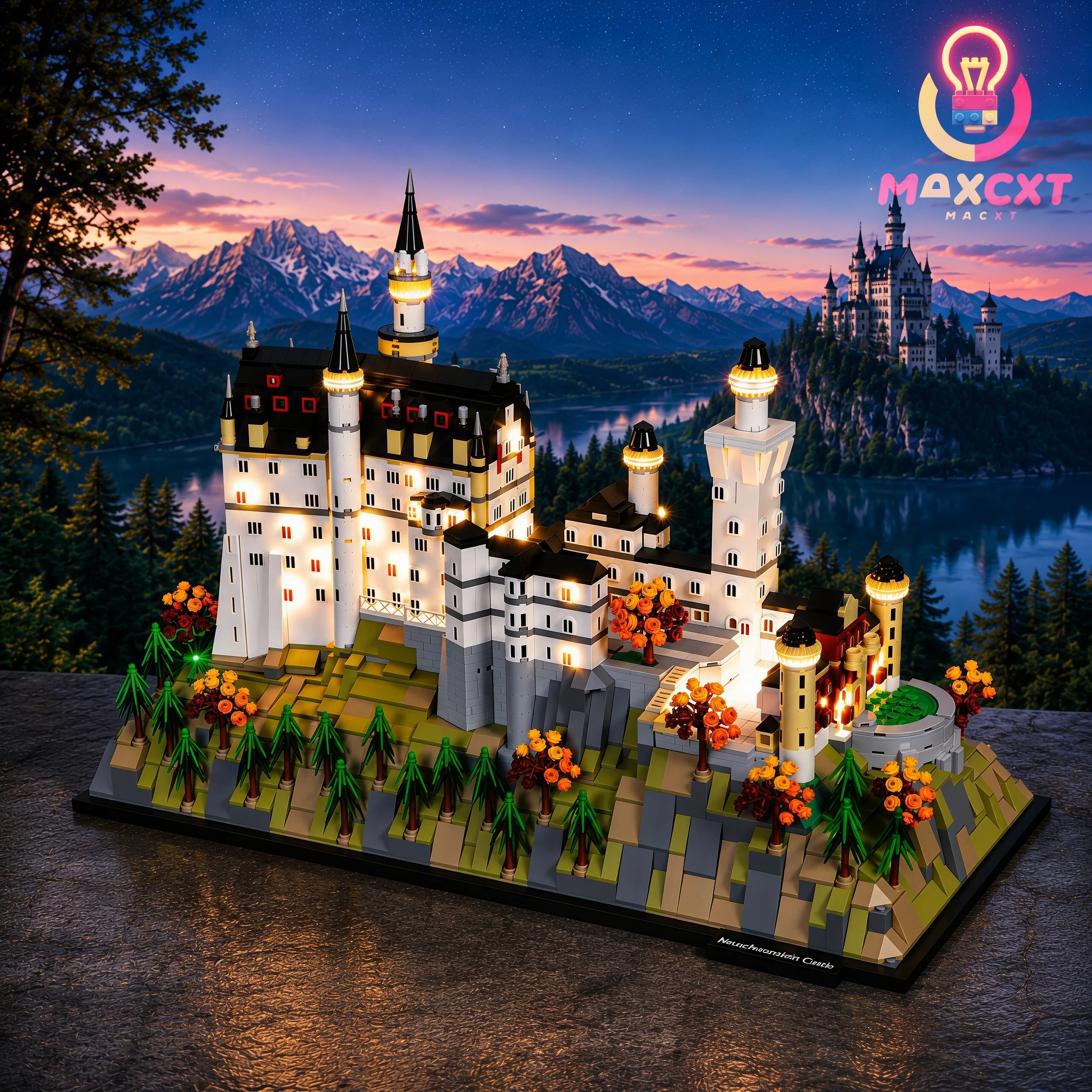 MAXCXT LED Light Set For LEGO 21063 Architecture Neuschwanstein Castle DIY Decorative Lamp Not Include Lego Building Blocks Set