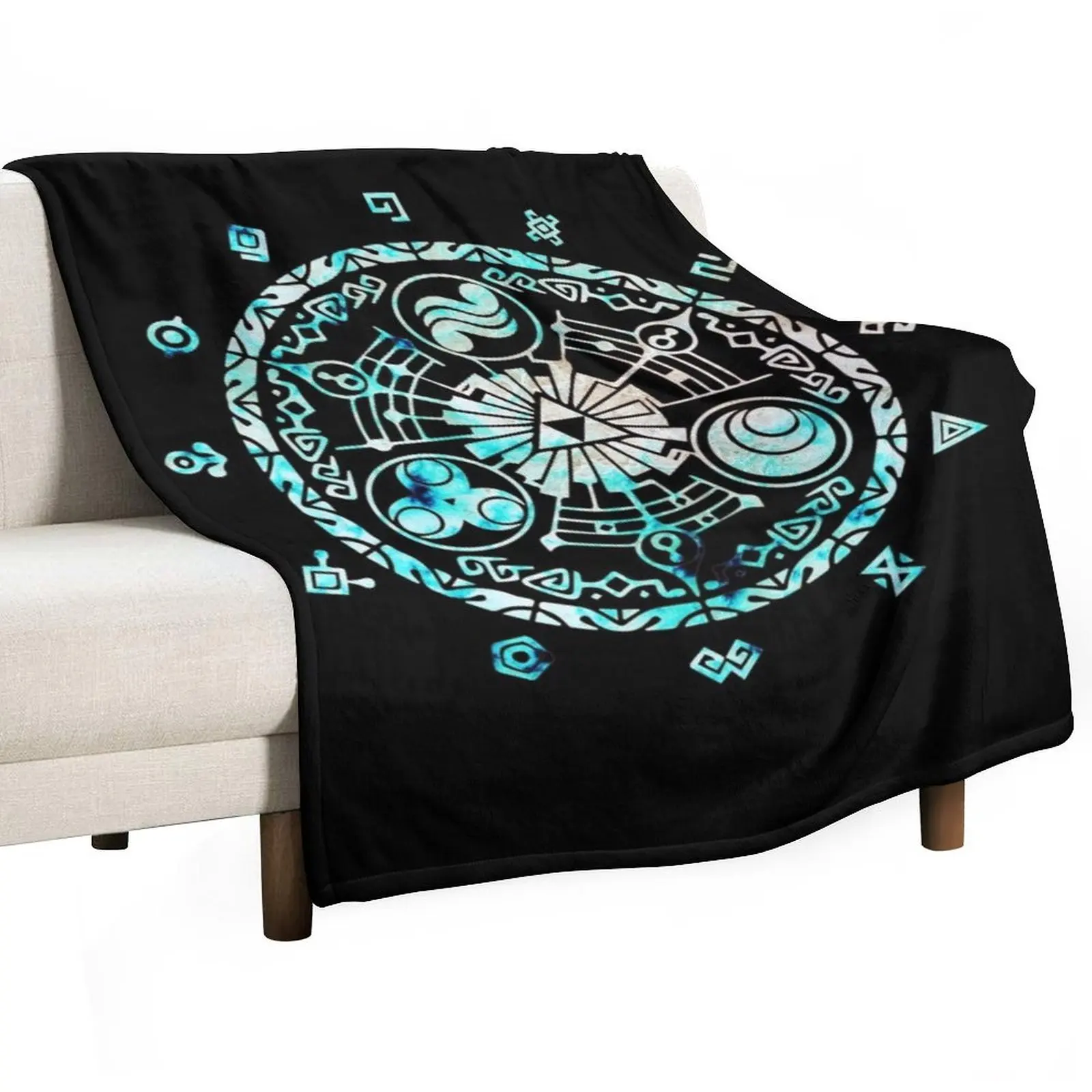 

zelda circle blue Throw Blanket Bed covers anime Blankets Sofas Of Decoration Multi-Purpose Blankets