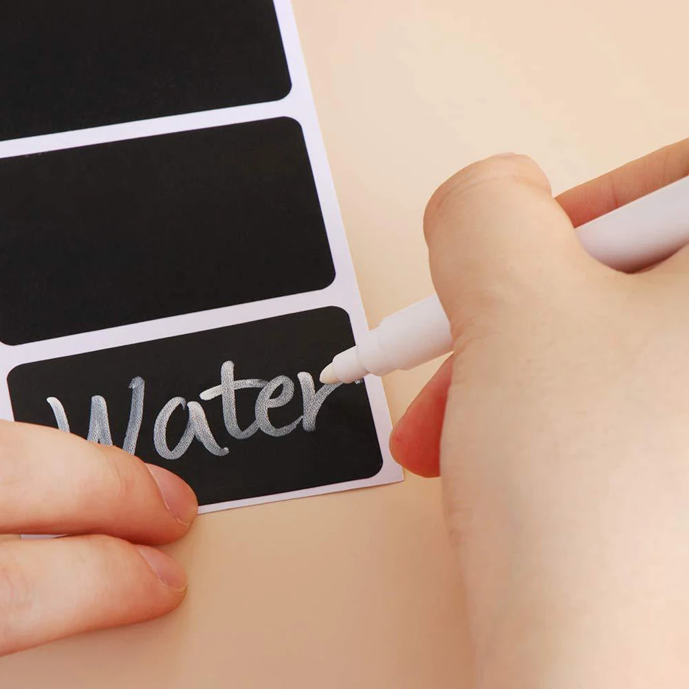 

150 Pcs/Roll Blackboard Sticker Label Rectangular Chalkboard Labels Eco-friendly Removable Stickers for Container Household
