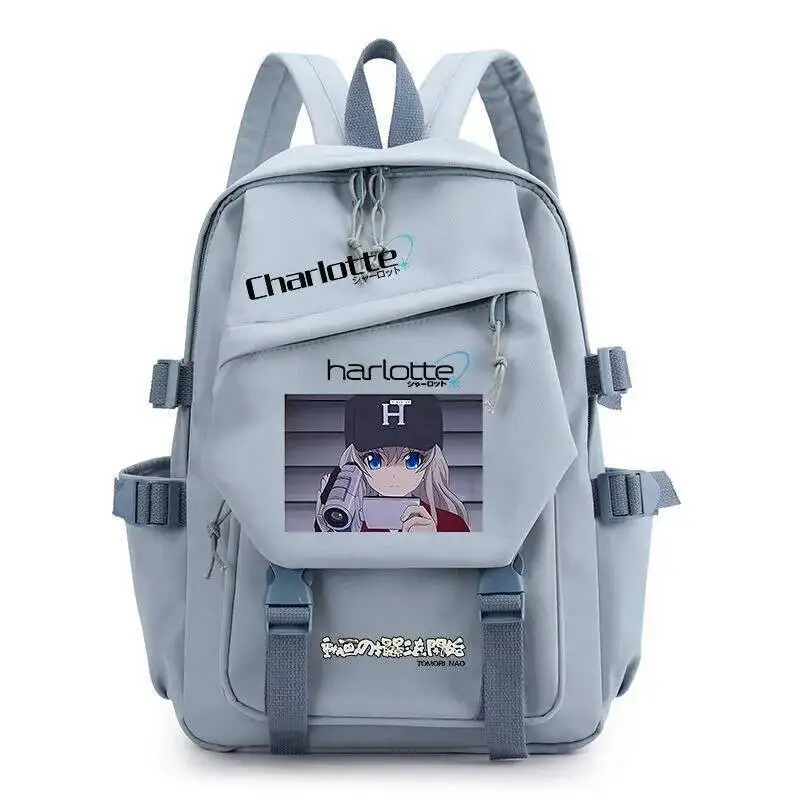 

Anime Game Black White Green Blue Pink Charlotte Student Teens School Bags Backpacks