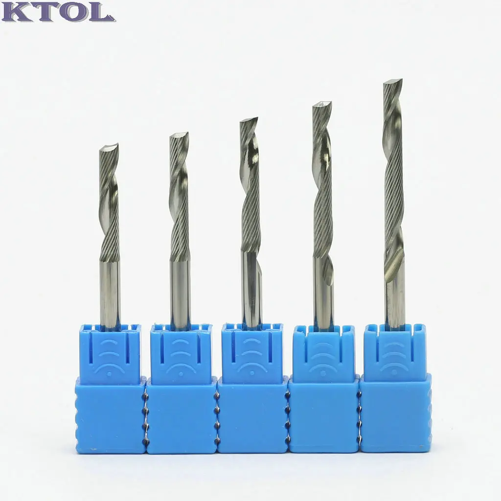 Flash-Sale 3mm 4mm One Flute Carbide Milling Cutter Spiral Router Bits Acrylic CNC Cutting Engraving Tool Micro Tungsten Endmill