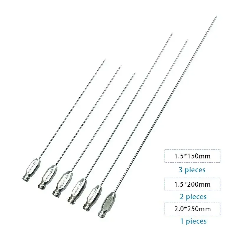 2021 GreatLH 6pcs/set Upgraded fine Stainless Steel micro cannulas   set  cannula