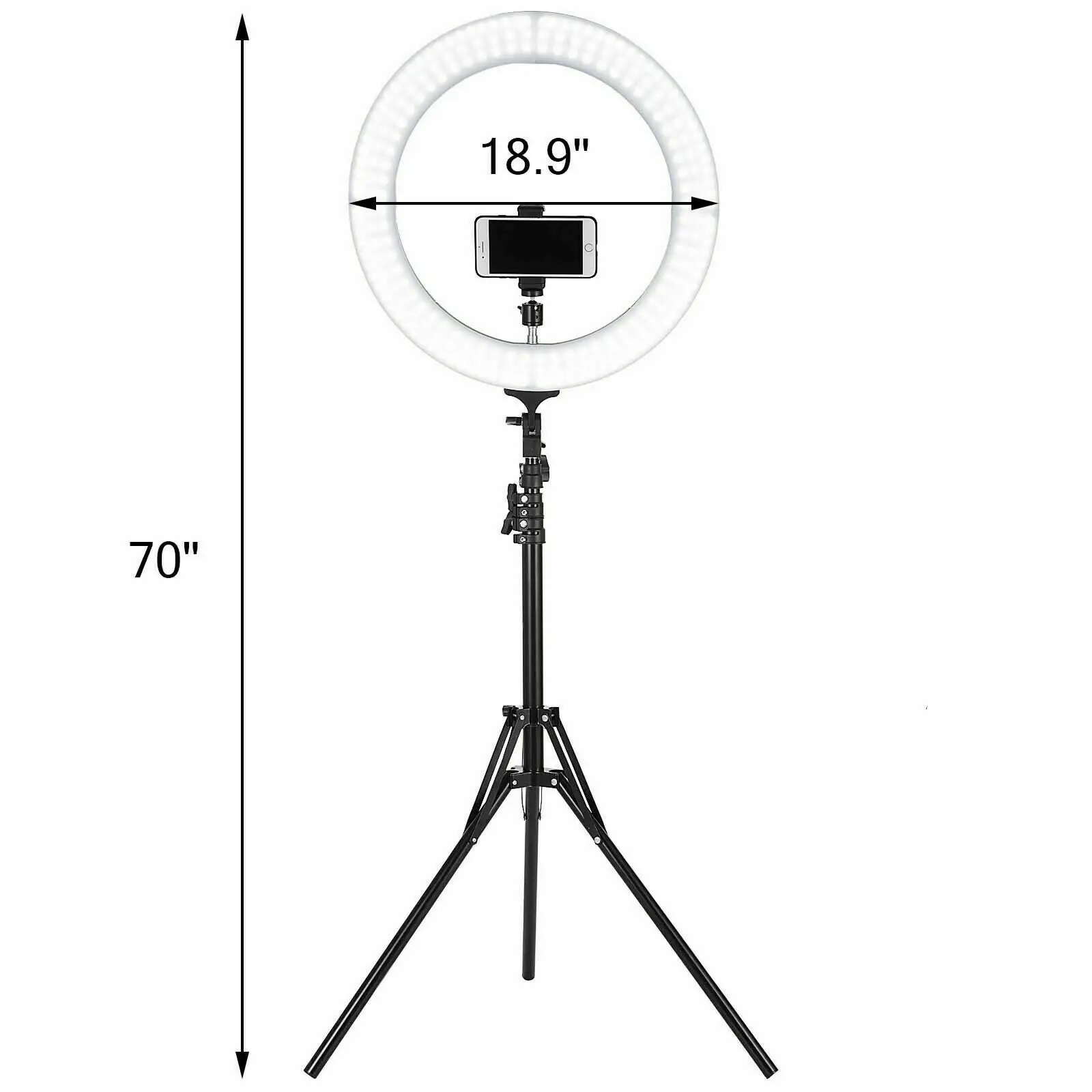 Imagem -06 - Kit de Anel de Luz Led de 18 Polegadas com Tripé Anel de Luz Regulável 6000k para Câmera de Telefone de Maquiagem Smd Led Lâmpada de Luz de Maquiagem de Vídeo