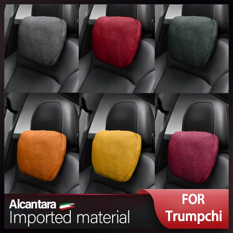 

For Trumpchi Alcnatara Suede Car Headrest Neck Support Seat Soft Universal Adjustable Car Pillow Neck Rest Cushion accessories