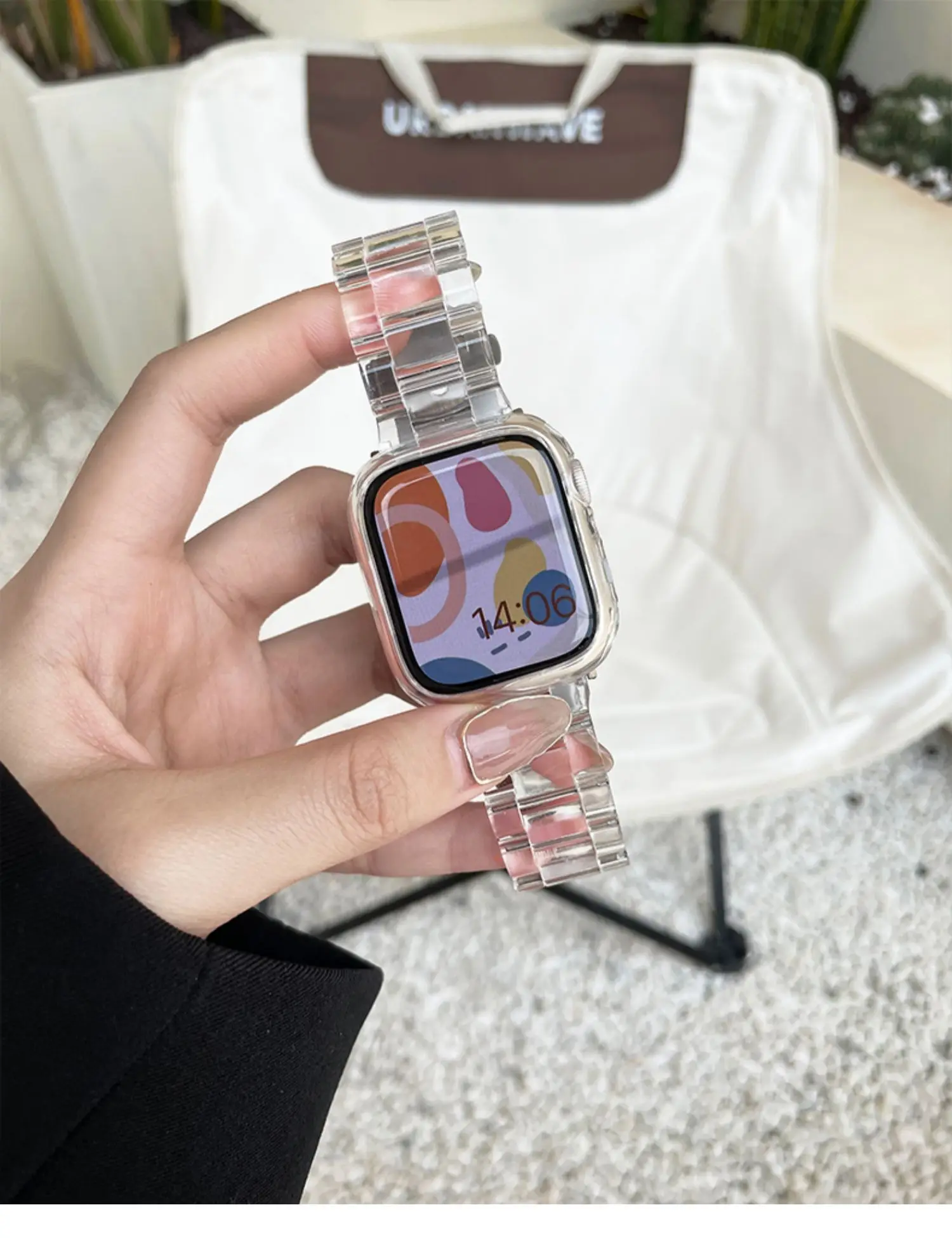 Klares Armband für iWatch Series 12 11 10 9 8 7 6 SE 5 4 3 Transparentes Armband für Apple Watch Ultra 49mm 38 40mm 41 42 46mm 44mm 45mm