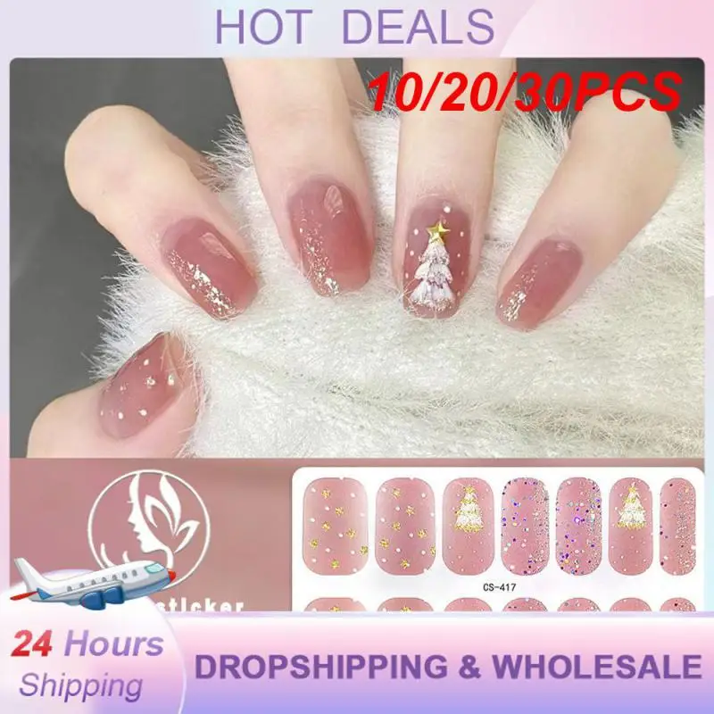 

10/20/30PCS Nail Art Stickers Lasting Fashion Design Not Easy To Fall Off Wear Resistance Waterproof Christmas Gel Nail Stickers