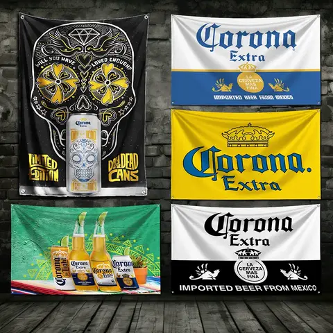 3x5 Ft Beer Brand Coronas Extra Retro Flag Polyester Printing Banner for Garage Wall Art Out Door Decoration With Brass Grommets