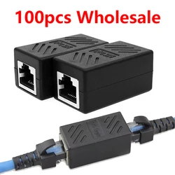 100pcs RJ45 Coupler ethernet cable coupler LAN connector inline Cat7/Cat6/Cat5e Ethernet Cable Extender Adapter Female to Female