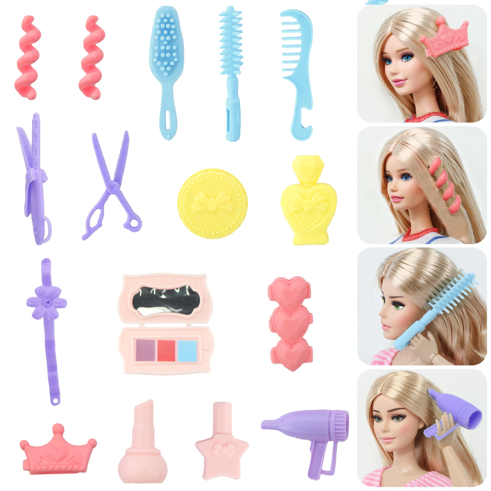 Mix Cute Doll Furniture Pretend Play Toy Hangers TV Sofa Shoes Rack for Barbie Doll Dollhouse Accessories DIY Baby Toys