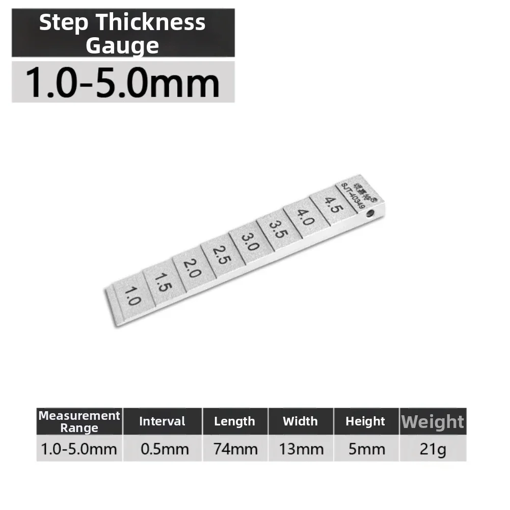 Hardened Carbon Steel Wedge Gauges for Repeated Use in Automotive Tuning HVAC Installation and Structural Inspection