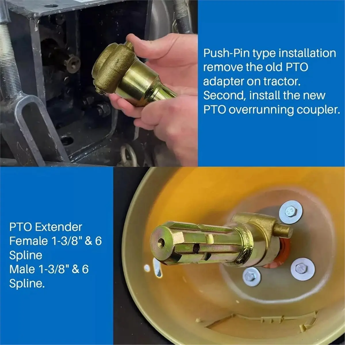 L63A PTO Extender Adapter 1-3/8