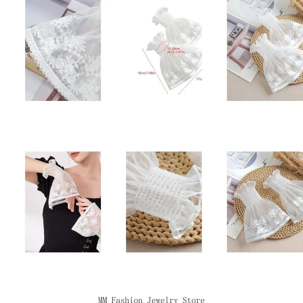 Fashionable Detachable Lace Cuffs Elegant Wrist Sleeves Perfect For Layering With Tops And Dresses D0UB