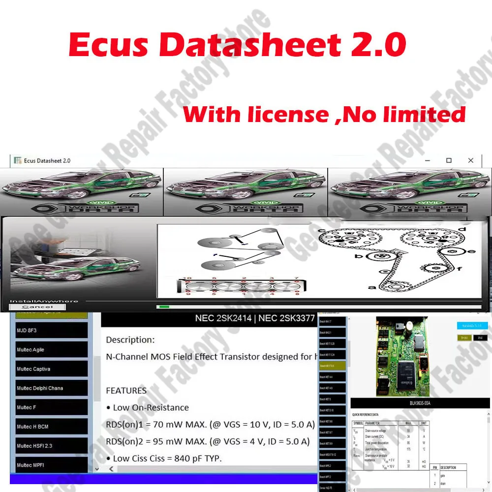 Hot Ecus Datasheet 2.0 ECU Car Repair Software PCB Schematics with Electronic Components of Car ECUs and Additional Information