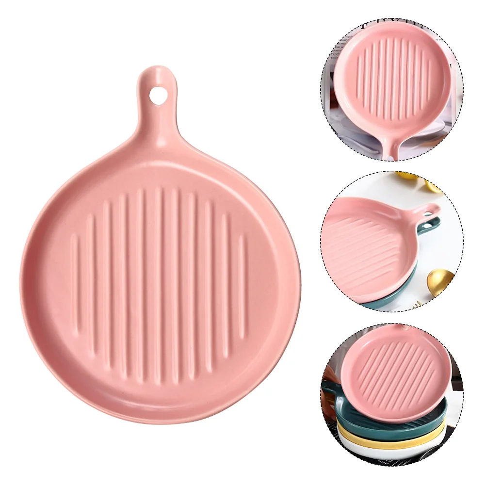 

Baking Ceramic Serving Plate Anti-Hot Handle Smooth Finish Ideal for Hotel Dessert Shop Housewarming Gift Dinnerware Set