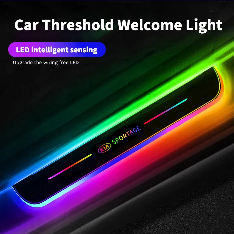 Suitable for Kia Sportage car threshold bar free wiring foot welcome atmosphere light led car intelligent sensor ribbon decorati