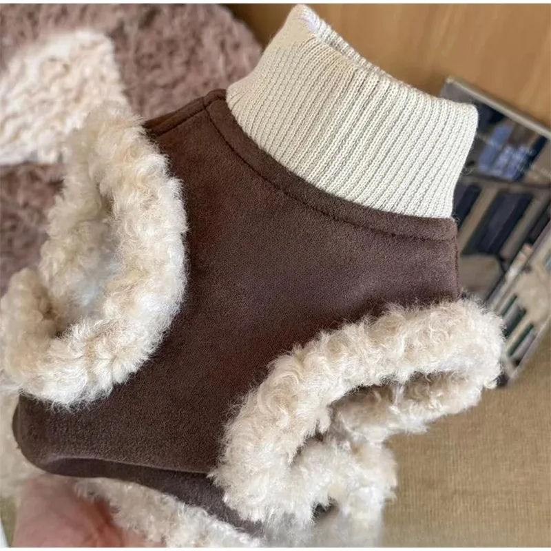 Warmer Winter-Hundemantel für kleine Hunde, Pufferjacke für Teddy, Bichon, Pommersche, Schnauzer, Plüsch, dicke Haustierkleidung mit Gurtloch – Detail 6