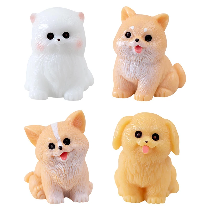Mini Resin Dog Statue Model Micro Landscape Decoration For Car Home Desktop Ornaments