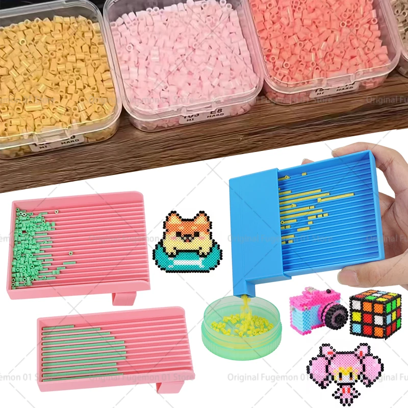 

2.6mm Fuse Beads Aligner Tray Set - Pink/Blue/Red Fuse Beads Picking Tray Craft Pixel Art DIY Puzzle Tool Gift for Iron Bead Lo