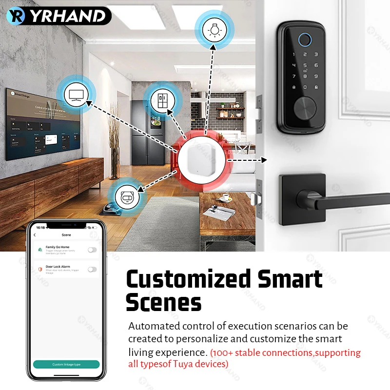 Tuya Zigbee Smart Deadbolt Locks for Front Door Alexa WiFi tuya app Biometric Fingerprint keyless Entry Keypad door lock