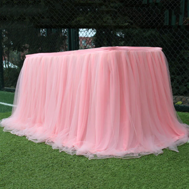 Tulle Table Skirt Pink Table Skirt Wedding Birthday Party ulle Table Skirting Baby Shower Wedding Party Home Decor Table Decor