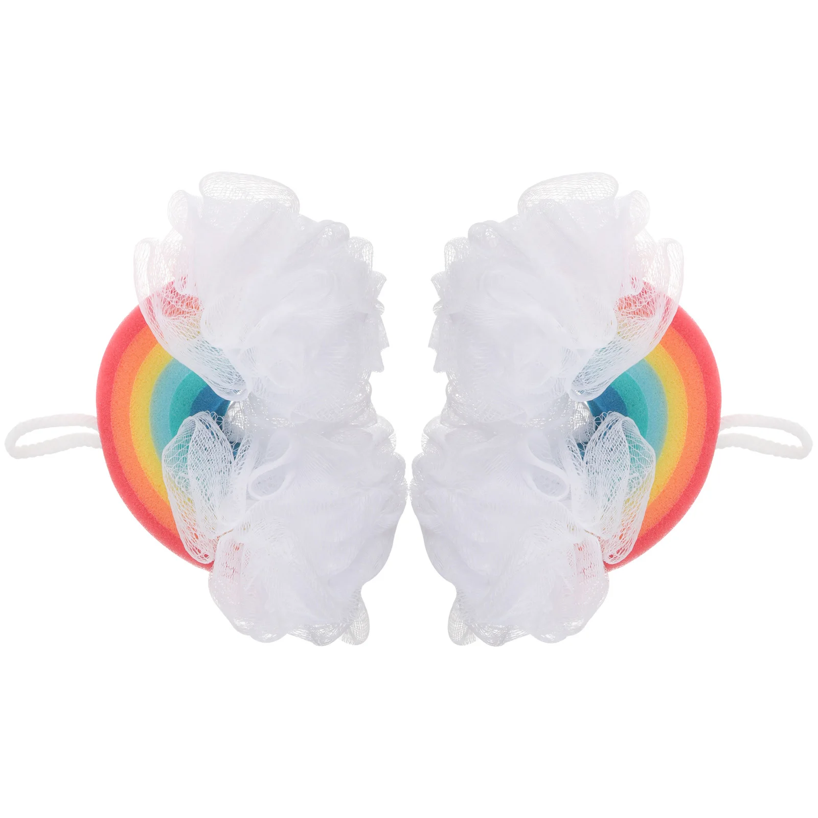 

2pcs Bath Rainbow Shape Exfoliating Sponge For Body Scrubber Fun Bath Tools Shower Sponge Bathing Sponges For