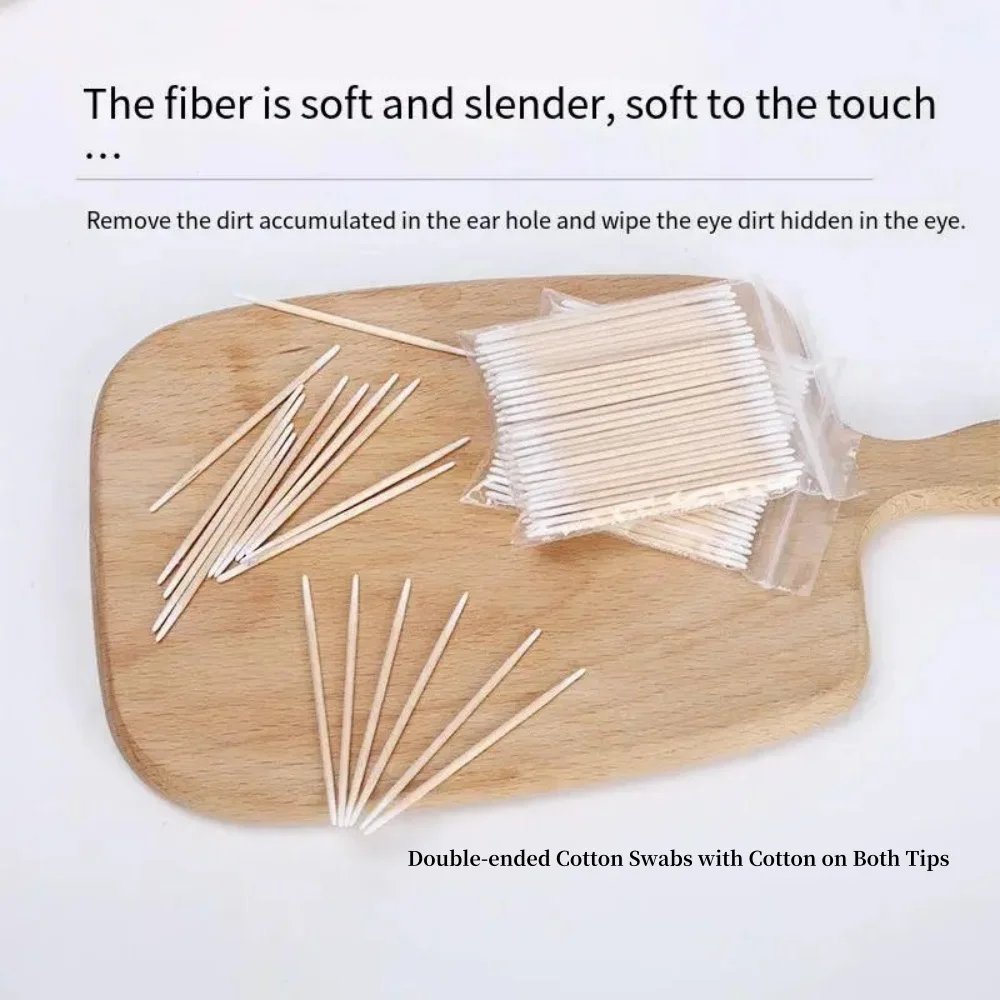 Disposable Ultra-Detail Corrector Nail Polish Remover Clean Sticks Manicure Tools 100/200/300 Nails Wooden Tip Cotton Stick