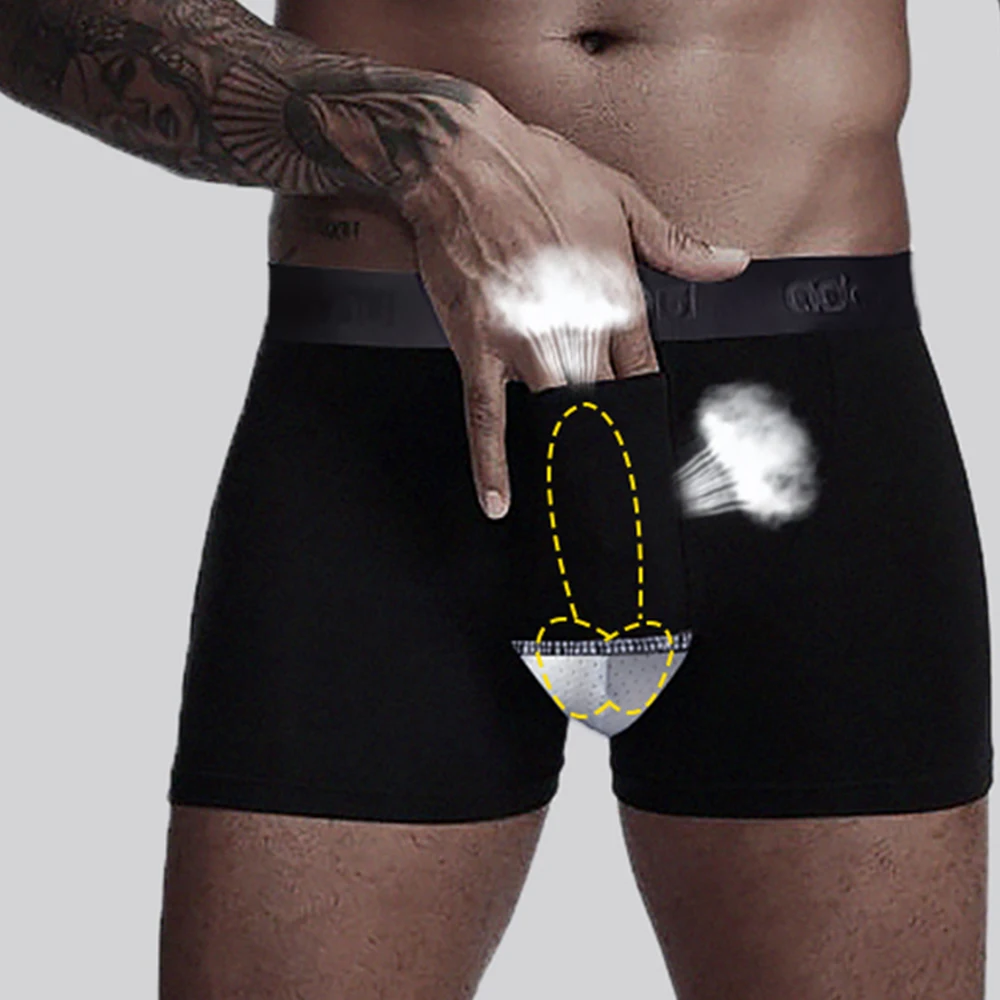 Men U Convex Underwear Cotton Bulge Pouch Breathable Briefs Short Trunks Bullet Separation Scrotum Physiological Underpant