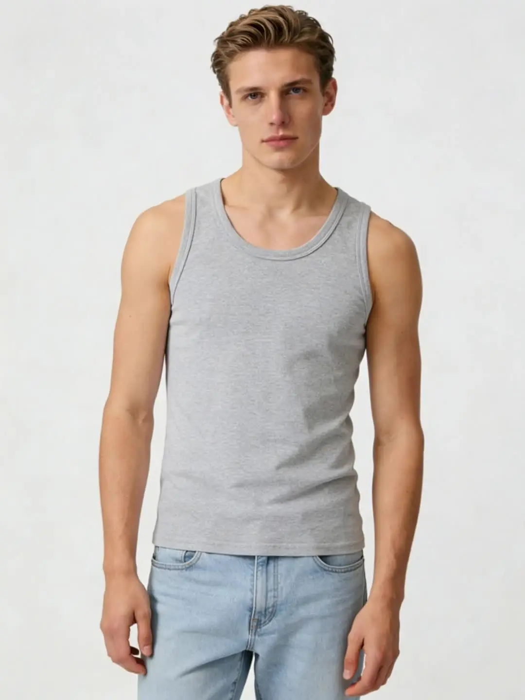 Confezione da 1/3 Canotte in Cotone da Uomo Quattro Stagioni, Vestibilità Semplice per Ragazzi, T-shirt Sportiva per Fitness, Canotta Casual Senza Maniche per Mezza Età
