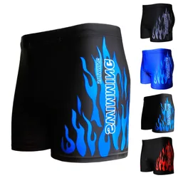 Calção de banho masculino, maiô, maiô, maiô, calção Badpak, cuecas de praia, boxer chama