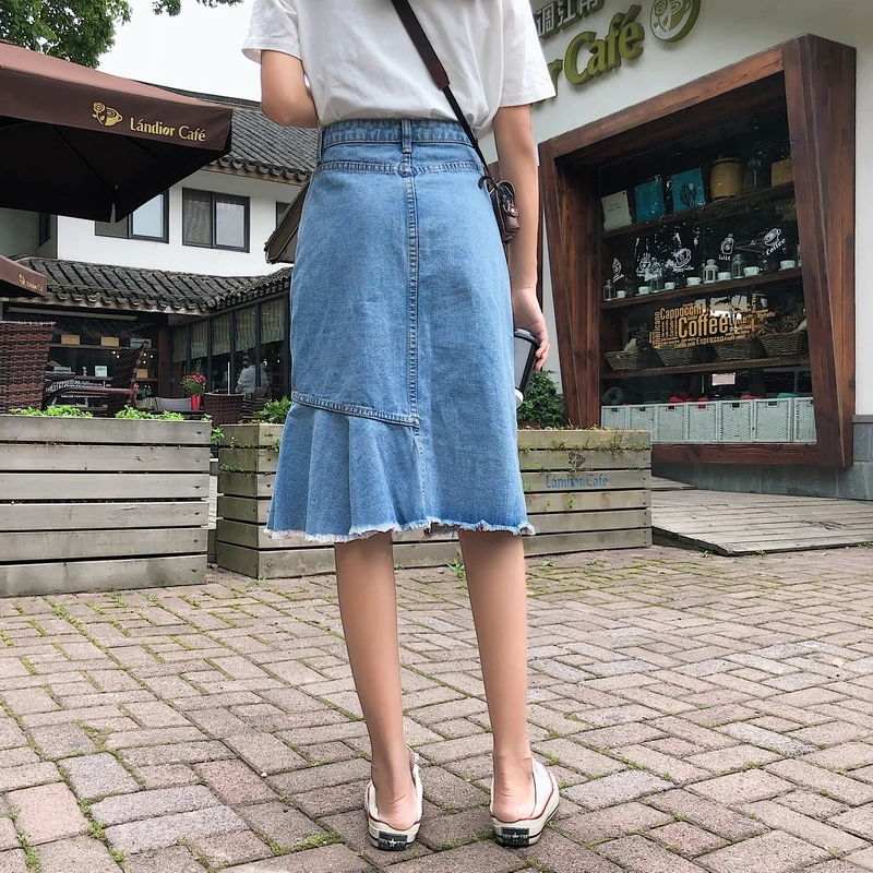 Cheap Wholesale 2018 New Summer  Hot Selling Women\'s Fashion Casual  Sexy Denim Skirt L334