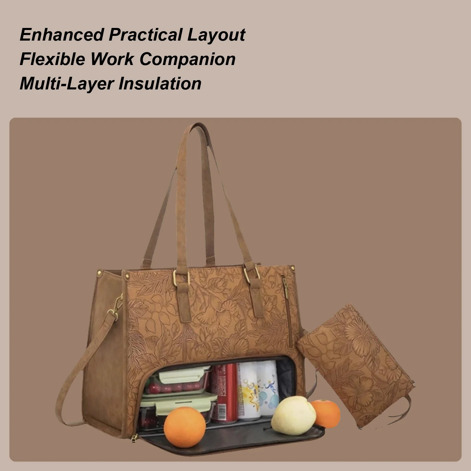 

Lunch Tote Bag Large Insulated Lunch Bag for Work Reusable Thermal Containers for Men Women Offices Nurses Business Casual