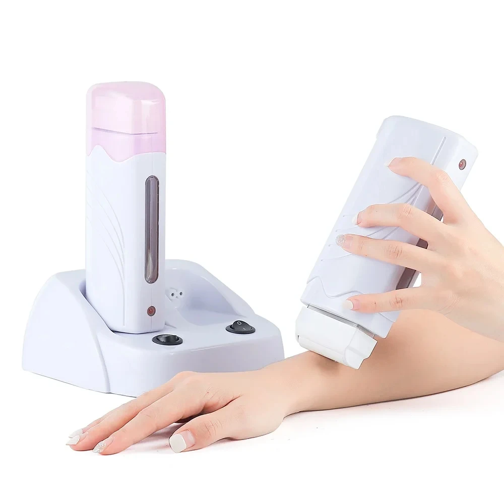 Electric Double Rolling Depilatory Waxing Machine Double Base Wax Heater Hair Removal Waxing Warmer Epilator for Whole Body