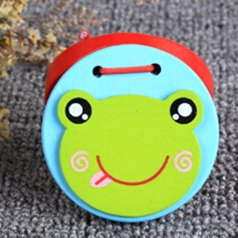 Cute Castanets Musical Instrument Toys Kids Wooden Toys Clapper Handle Baby Development Music Educational Toys For Children Gift