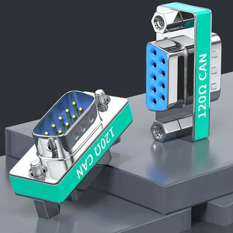 DB9 Serial Port Conversion Pug CAN Bus Adapter Head Male to Female Built-in 120 Ohm CAN Terminal Resistance with 1% Accuracy