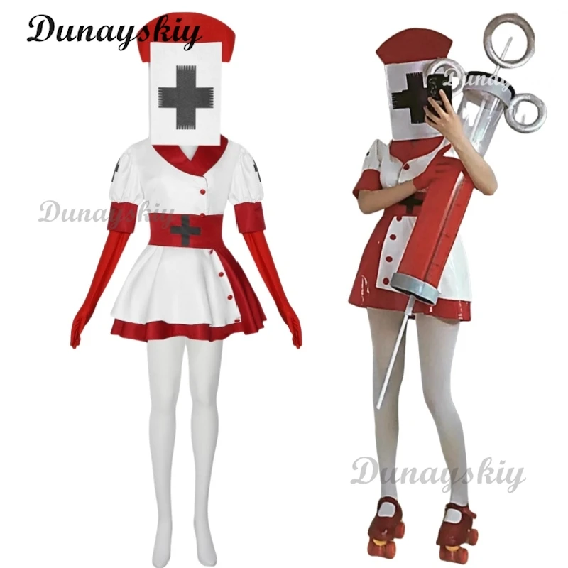 

The Reaper Nurses Game Cosplay Costume Headwear Gloves Torment Therapy Mortal Ramifications Halloween Room Escape Dark Costume