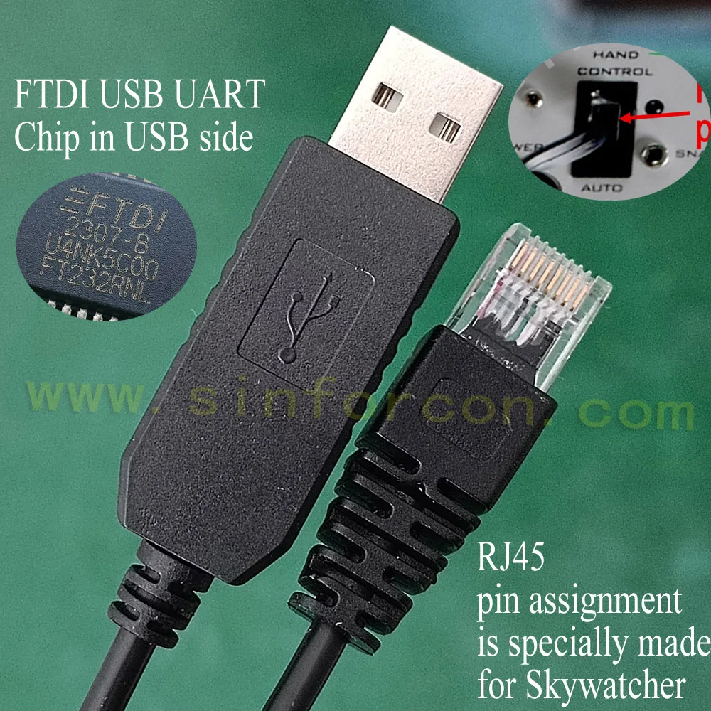Sky-watcher EQMOD Cable HEQ5 Pro AZEQ6GT EQ6R EQ8 Mount to PC Asiair EQDirect Cable